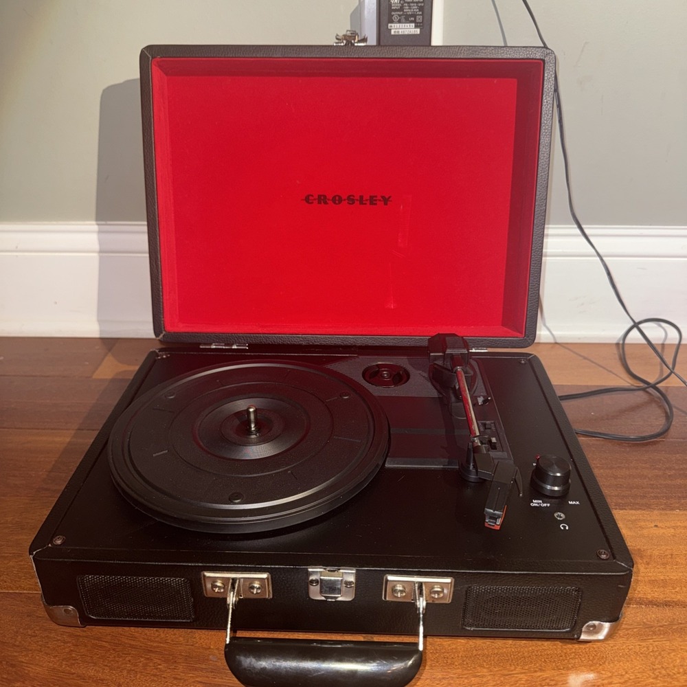 Crosley CR8005A-RE Portable Turntable Vinyl Record Player Black Works Great